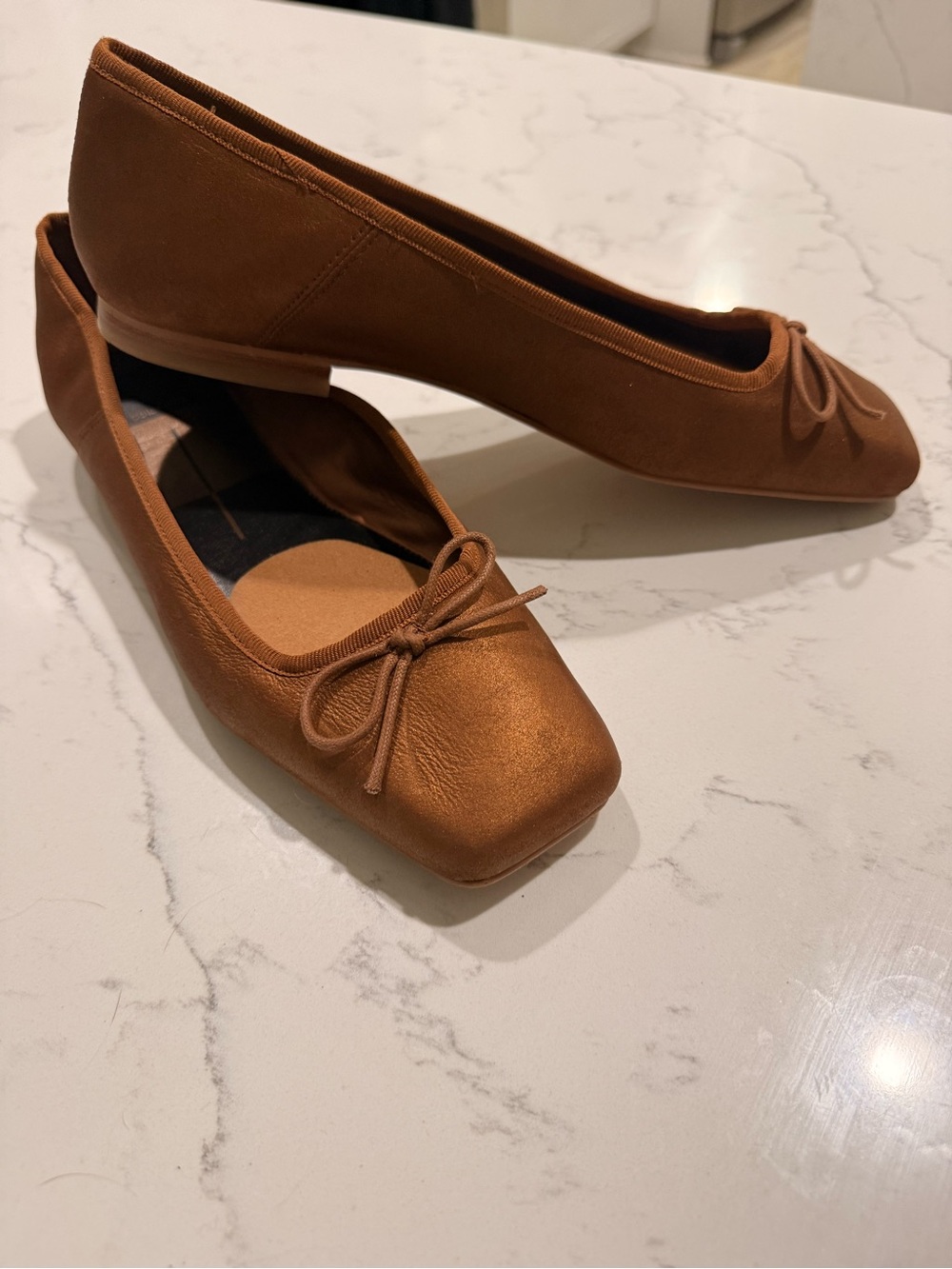 Classic Women's Brown Square-Toe Ballet Flats Dolce Vita - Picture 2 of 3